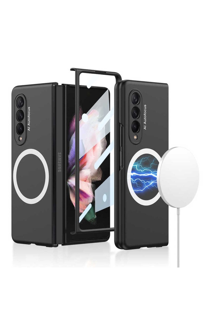 Samsung Galaxy Z Fold 3 Uyumlu Kılıf Wireless Şarj Özellikli Zore Kıpta M-safe Kapak
