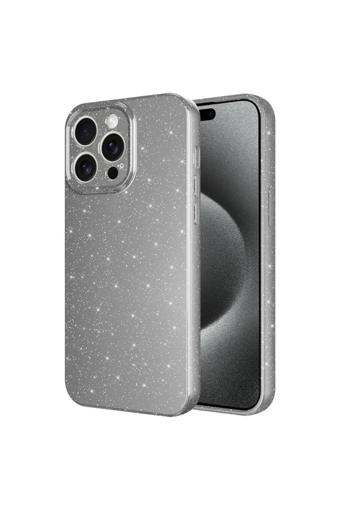 Apple iPhone 15 Pro Uyumlu Kılıf Kamera Korumalı Simli Lüks Zore Koton Kapak