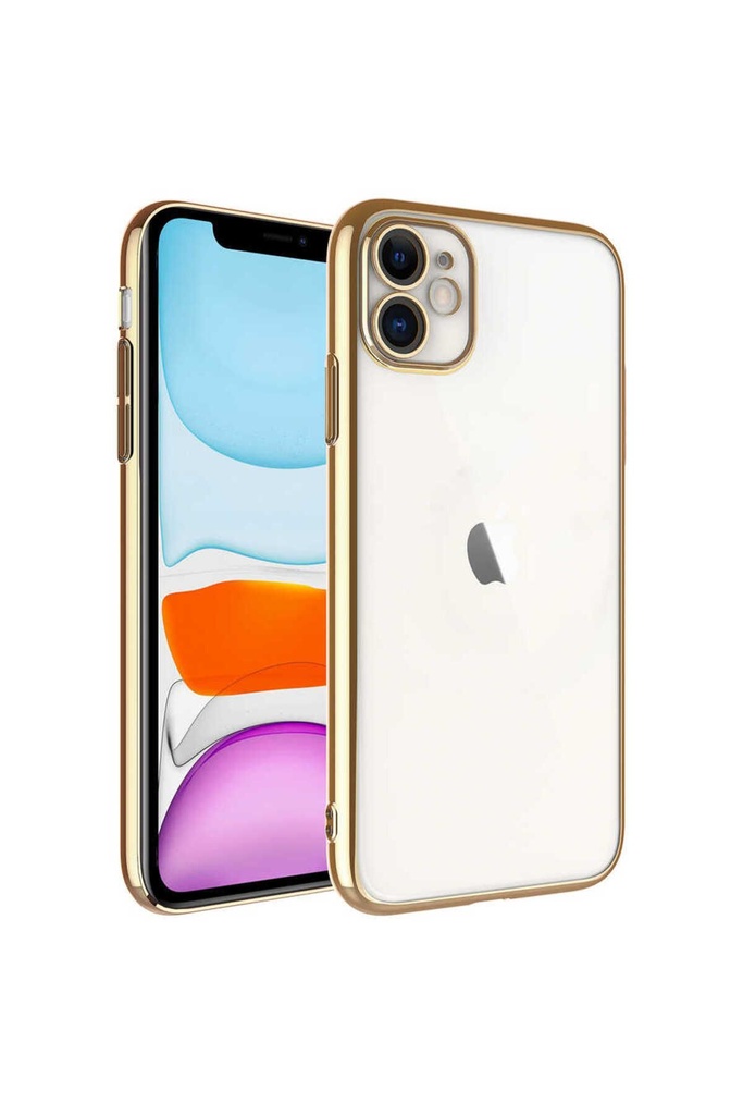 Apple iPhone 11 Uyumlu Kılıf Sert PC Renkli Çerçeveli Zore Riksos Kapak