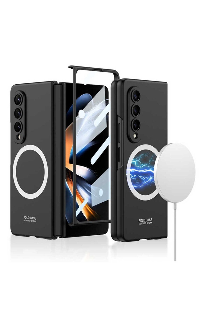 Samsung Galaxy Z Fold 4 Uyumlu Kılıf Wireless Şarj Özellikli Zore Kıpta M-safe Kapak