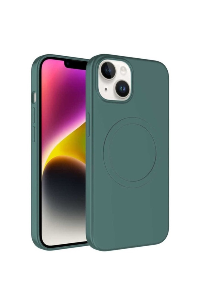 Apple iPhone 13 Uyumlu Kılıf M-safe Wireless Şarj Özellikli Pastel Renk Silikon Zore Plas Kapak