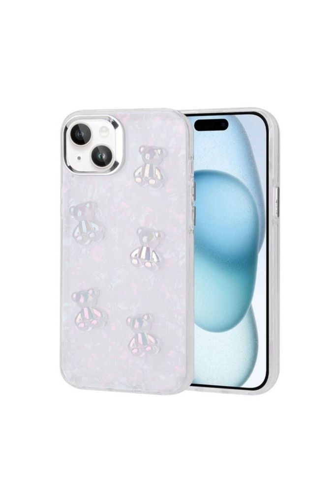 Apple iPhone 15 Uyumlu Kılıf Kabartma Figürlü Parlak Zore Eralli Silikon Kapak