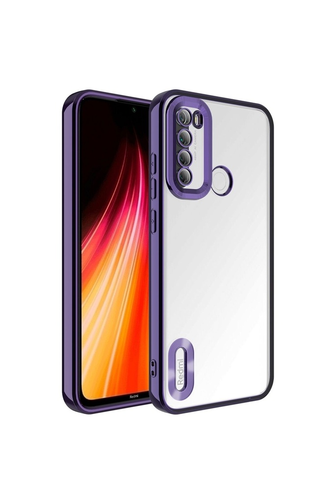 Xiaomi Redmi Note 8 Uyumlu Kılıf Kamera Korumalı Logo Gösteren Zore Omega Kapak