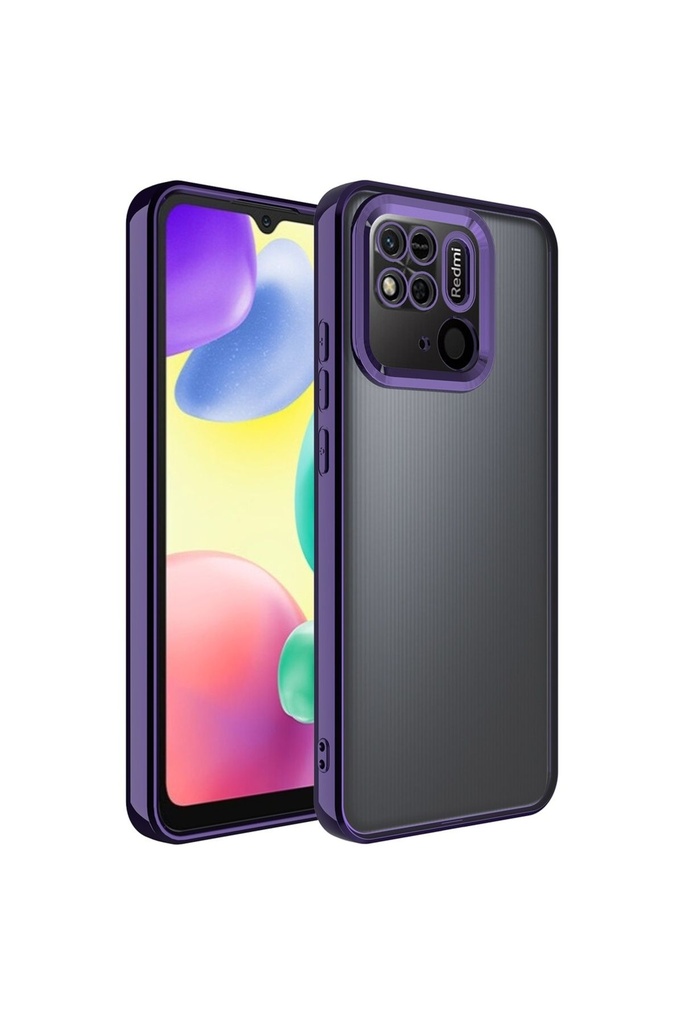 Xiaomi Redmi 10C Uyumlu Kılıf Kamera Korumalı Logo Gösteren Zore Omega Kapak