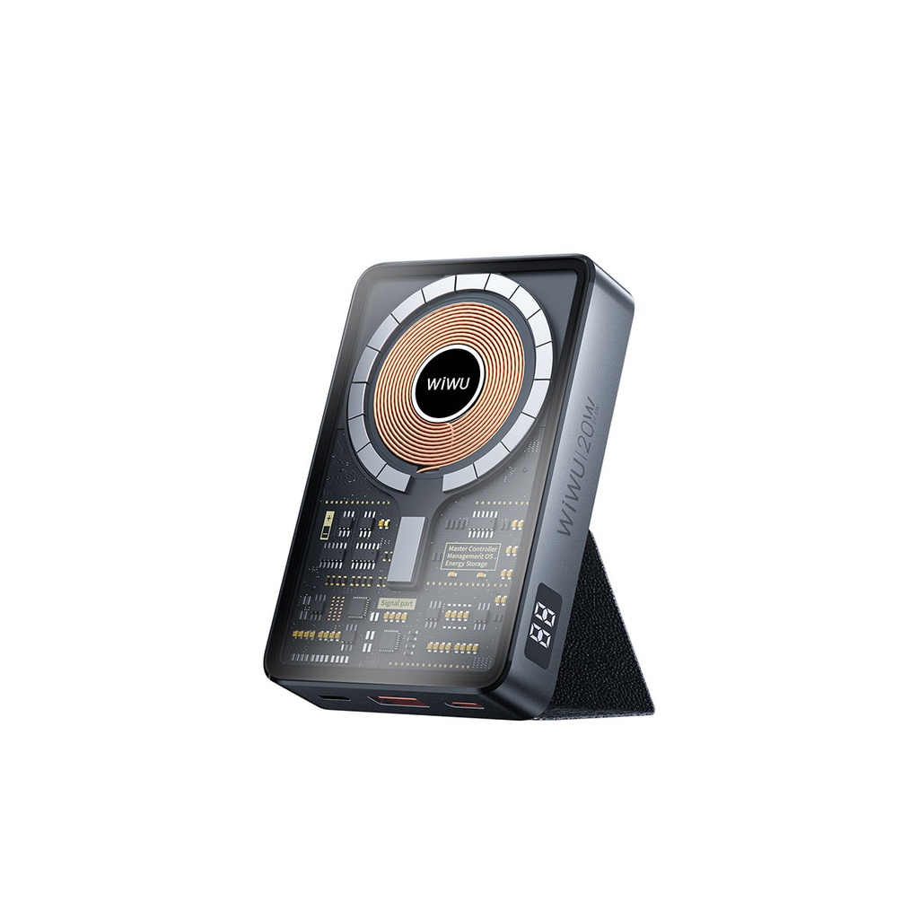 Wiwu JC-21 Hızlı Şarj Özellikli Şarj Göstergeli Standlı M-safe Wireless Powerbank 22.5W 10000mAh