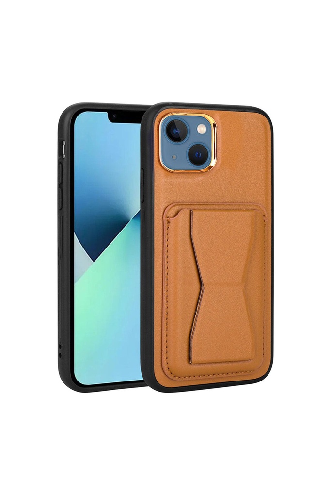 Apple iPhone 13 Uyumlu Kılıf Kartlıklı Standlı ​Pu Deri Zore Memo Kapak