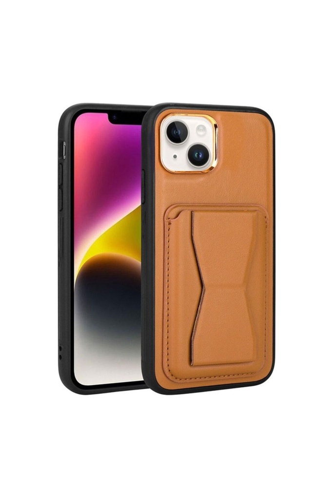 Apple iPhone 14 Plus Uyumlu Kılıf Kartlıklı Standlı ​Pu Deri Zore Memo Kapak