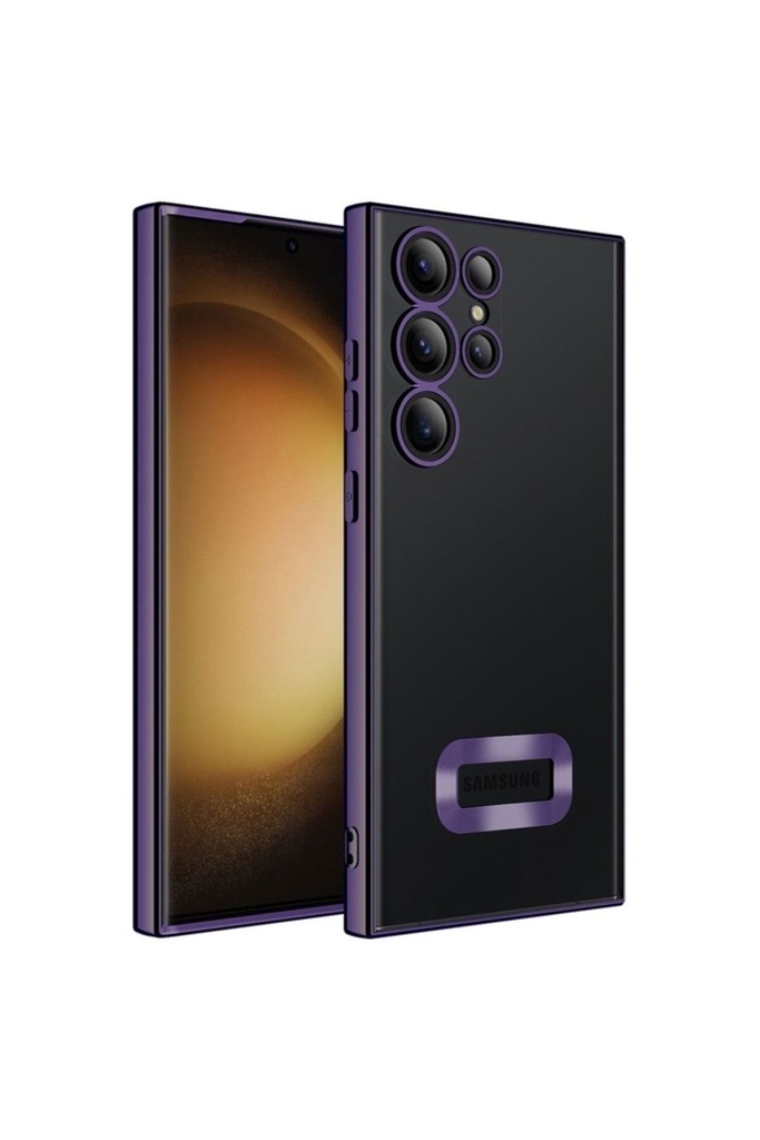 Samsung Galaxy S23 Ultra Uyumlu Kılıf Kamera Korumalı Logo Gösteren Zore Omega Kapak