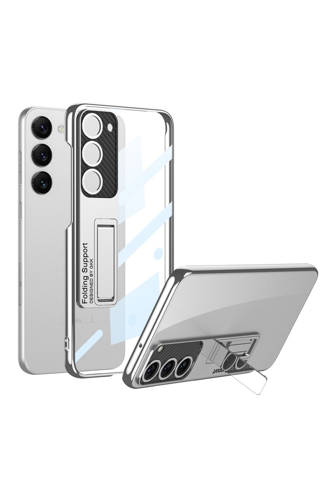 Samsung Galaxy S23 Plus Uyumlu Kılıf Kamera Korumalı Şeffaf Tasarımlı Zore Lego Standlı Kapak