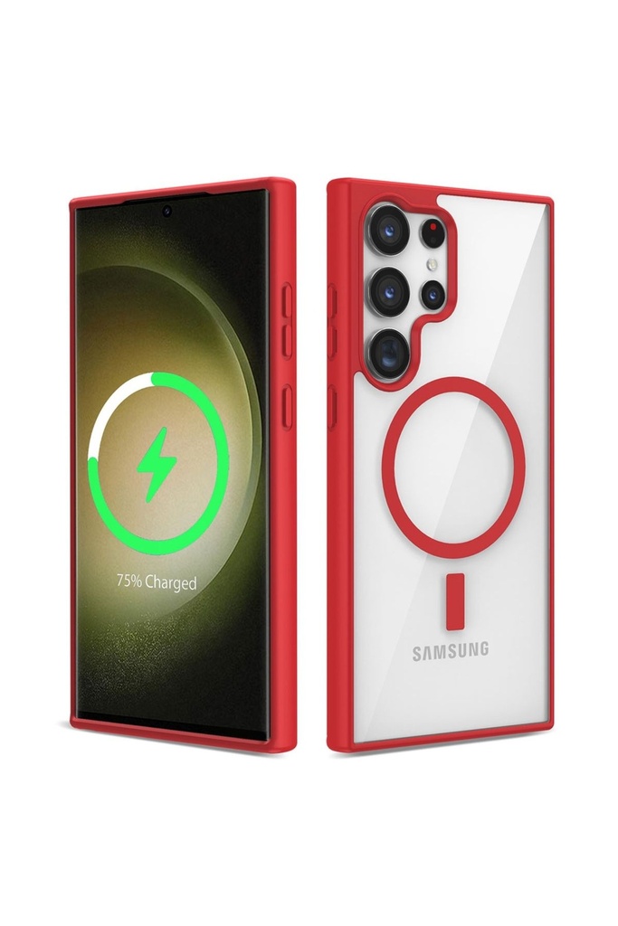 Samsung Galaxy S23 Ultra Uyumlu Kılıf M-safe Wireless Şarj Özellikli Silikon Zore Ege Kapak