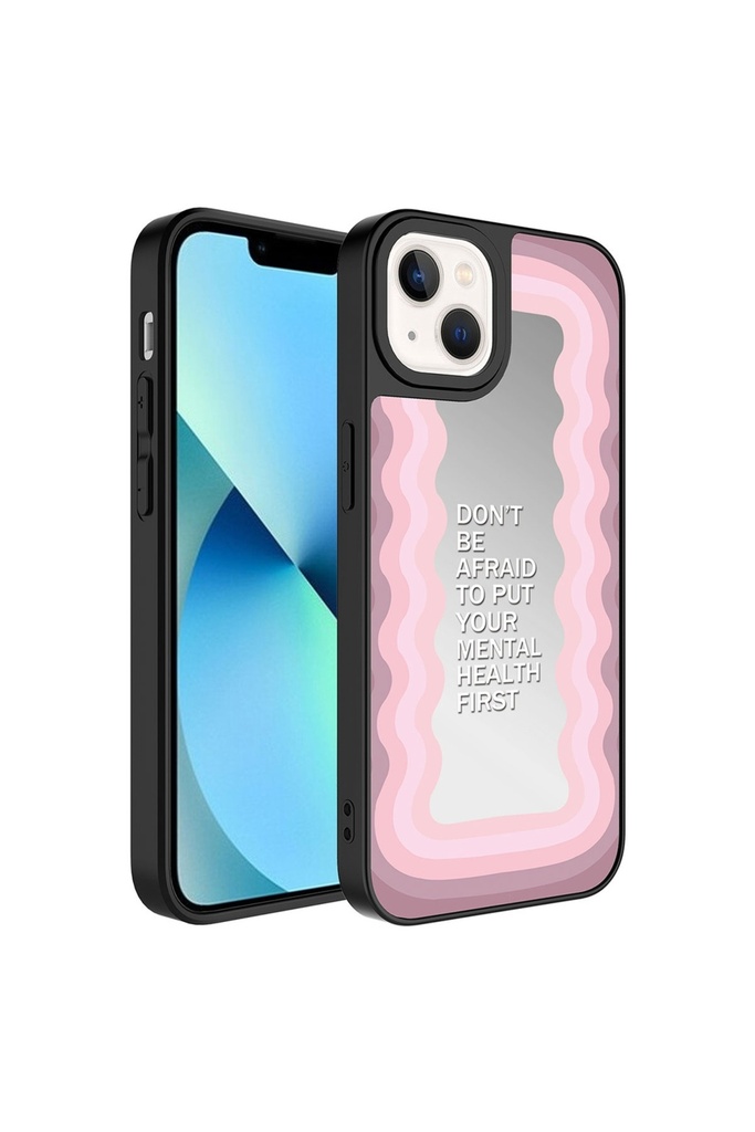 Apple iPhone 13 Uyumlu Kılıf Aynalı Desenli Kamera Korumalı Parlak Zore Mirror Kapak