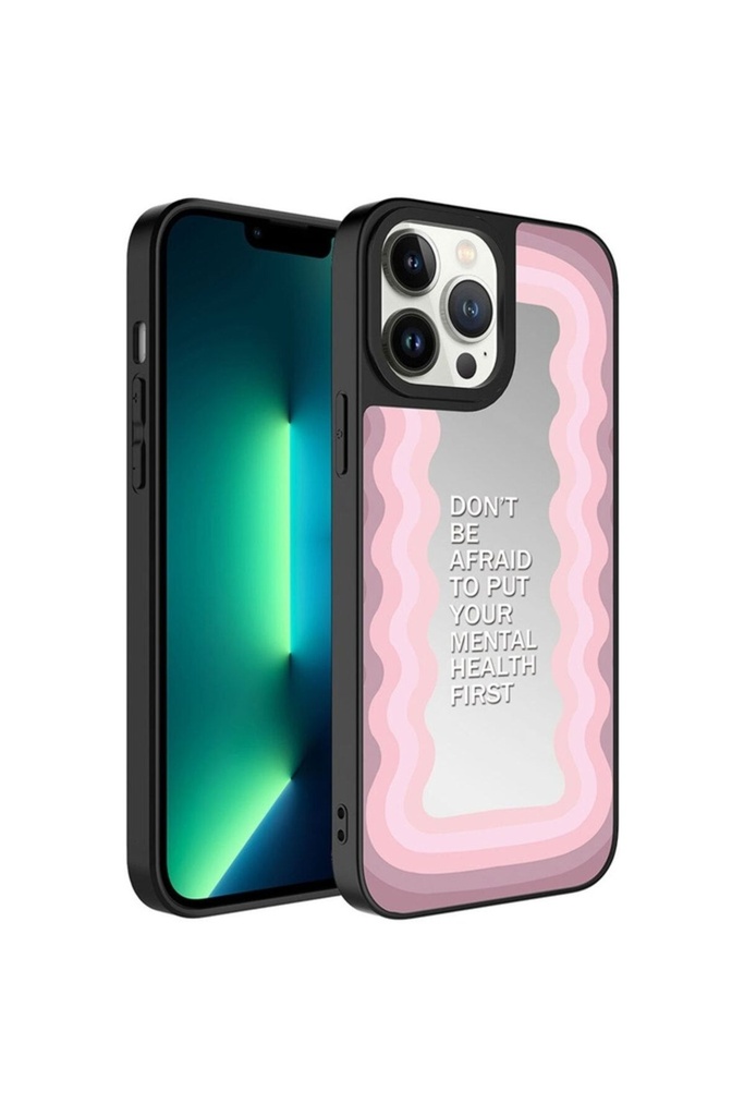 Apple iPhone 13 Pro Uyumlu Kılıf Aynalı Desenli Kamera Korumalı Parlak Zore Mirror Kapak
