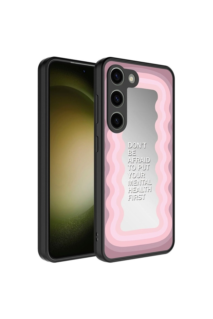 Samsung Galaxy S23 Uyumlu Kılıf Aynalı Desenli Kamera Korumalı Parlak Zore Mirror Kapak