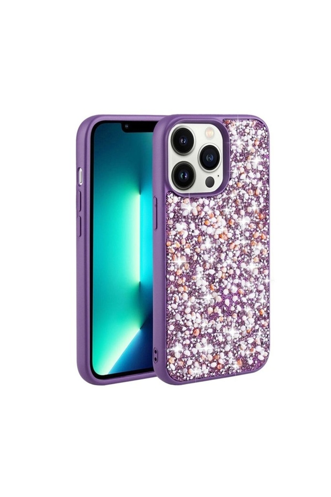 Apple iPhone 12 Pro Uyumlu Kılıf Parlak Taşlı Tasarım Zore Linea Kapak