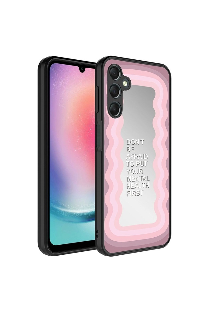 Samsung Galaxy A14 Uyumlu Kılıf Aynalı Desenli Kamera Korumalı Parlak Zore Mirror Kapak
