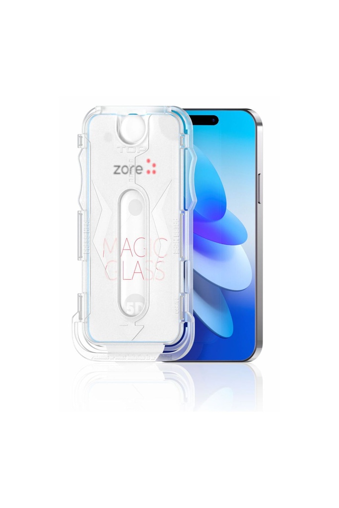 Apple iPhone 14 Pro Max Uyumlu Zore Kolay Uygulama Aparatlı 5D Magic Glass Cam Ekran Koruyucu