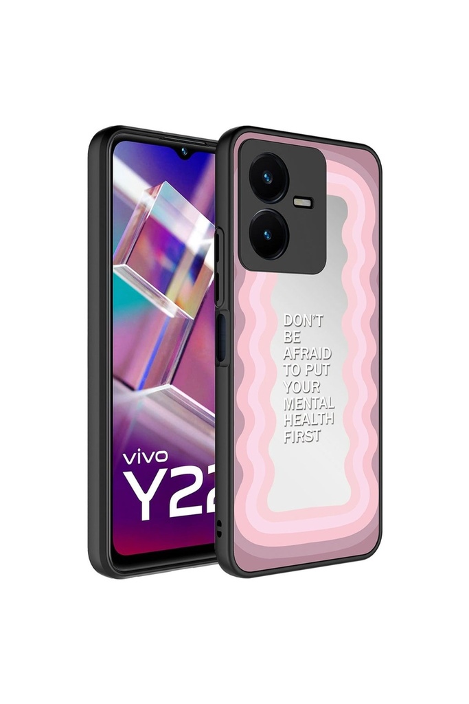 Vivo Y35 Uyumlu Kılıf Aynalı Desenli Kamera Korumalı Parlak Zore Mirror Kapak
