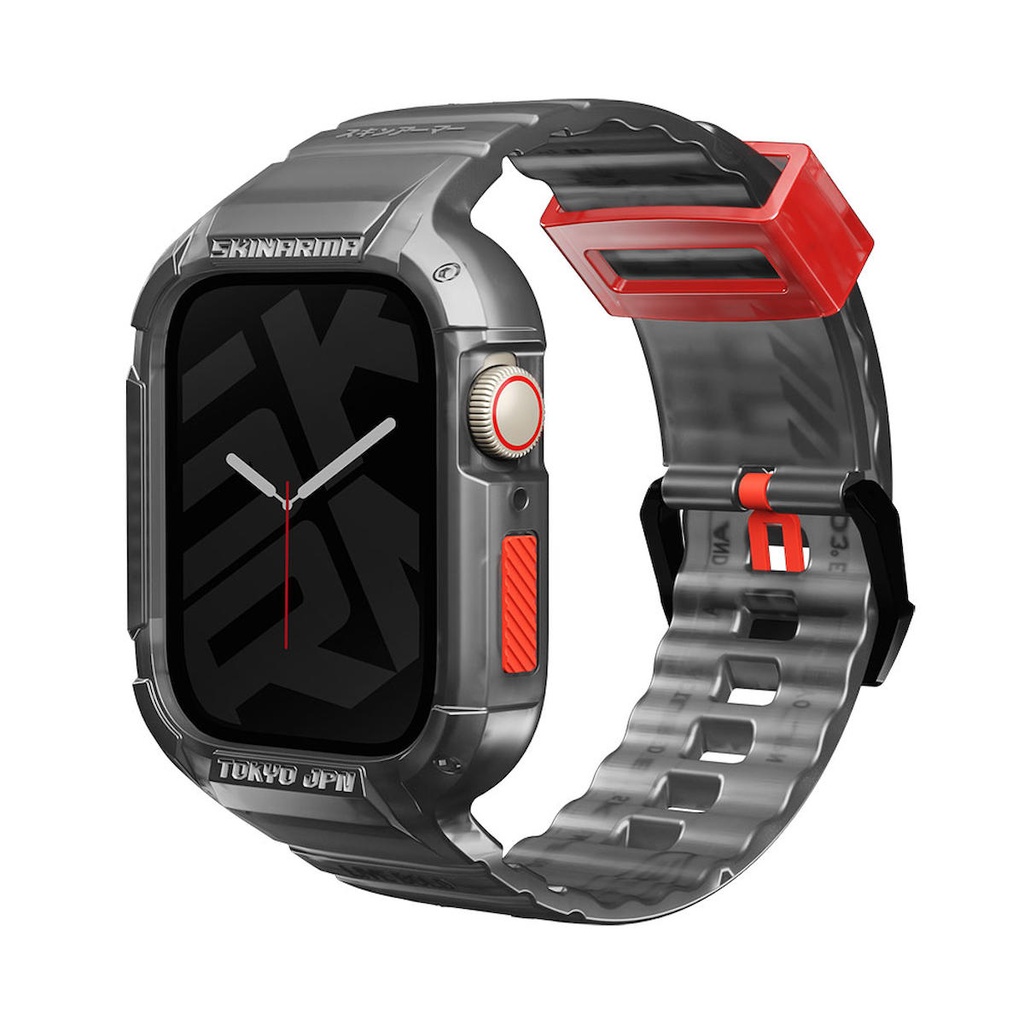 Apple Watch 7 45mm Uyumlu SkinArma Saido Sert PC Kasa Koruyuculu Silikon Kordon