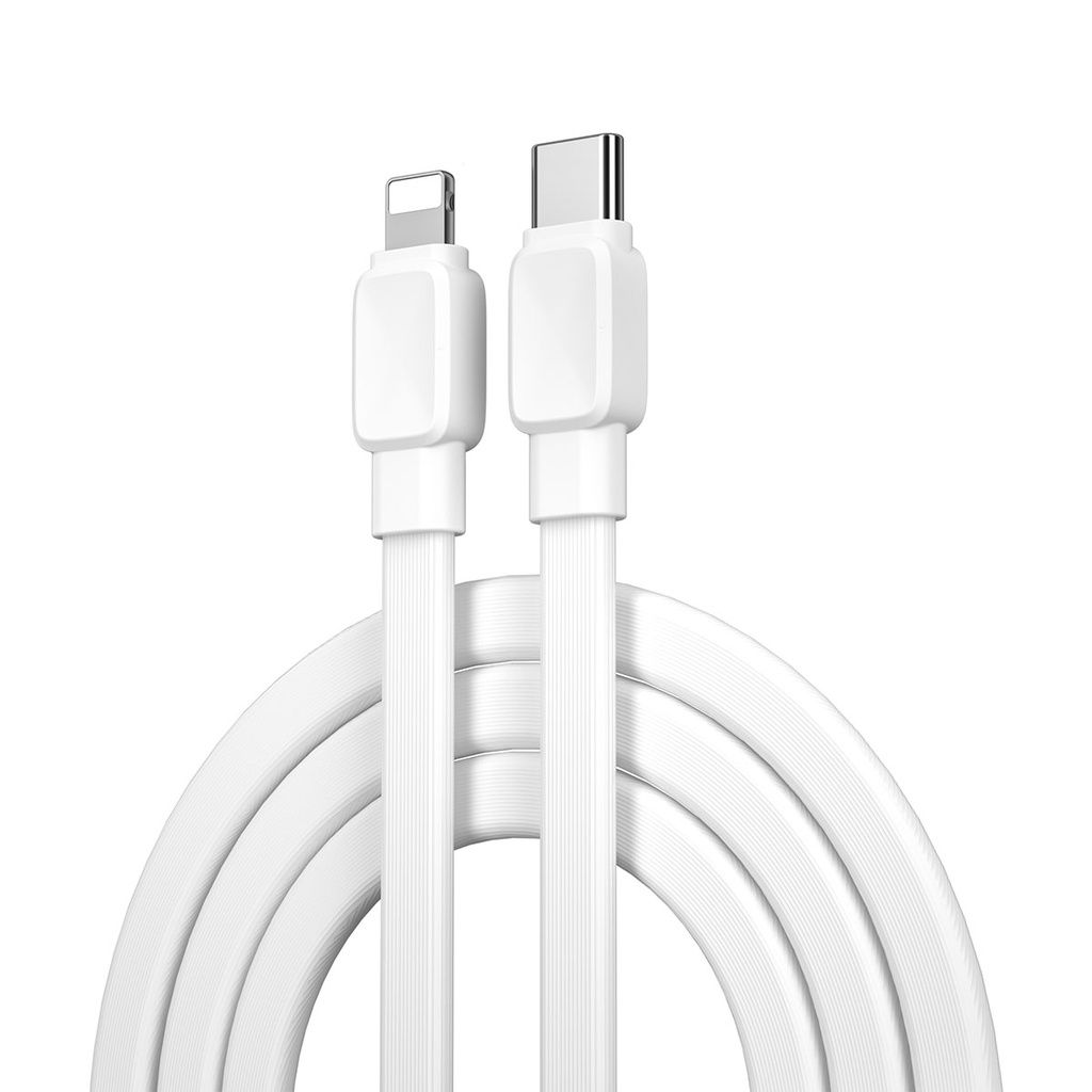 Wiwu Bravo Wİ-C004 Yassı Tasarım 20W Hızlı Şarj Özellikli Type-C to Lightning PD Kablo 1M