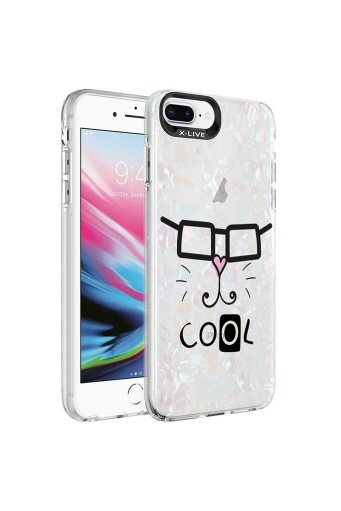 Apple iPhone 8 Plus Uyumlu Kılıf Mermer Desenli Zore Marbello Kapak