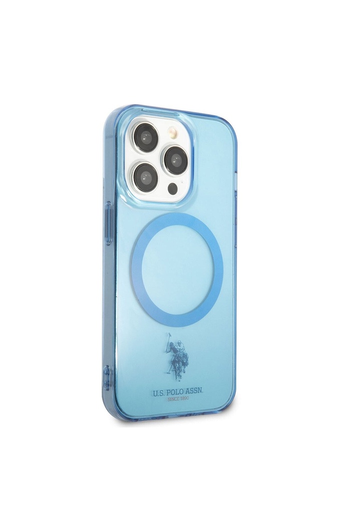 Apple iPhone 14 Pro Uyumlu Kılıf U.S. POLO ASSN. M-safe Şarj Özellikli Transparan Tasarım Kapak