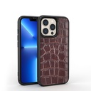 Apple iPhone 13 Pro Max Uyumlu Kılıf Wiwu Croco Pattern Calfskin Orjinal Deri Kapak