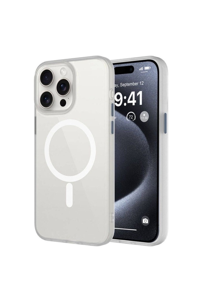 Apple iPhone 15 Pro Max Uyumlu Kılıf Mat Arka Yüzey Wireless Şarj Özellikli Zore Flet M-safe Kapak