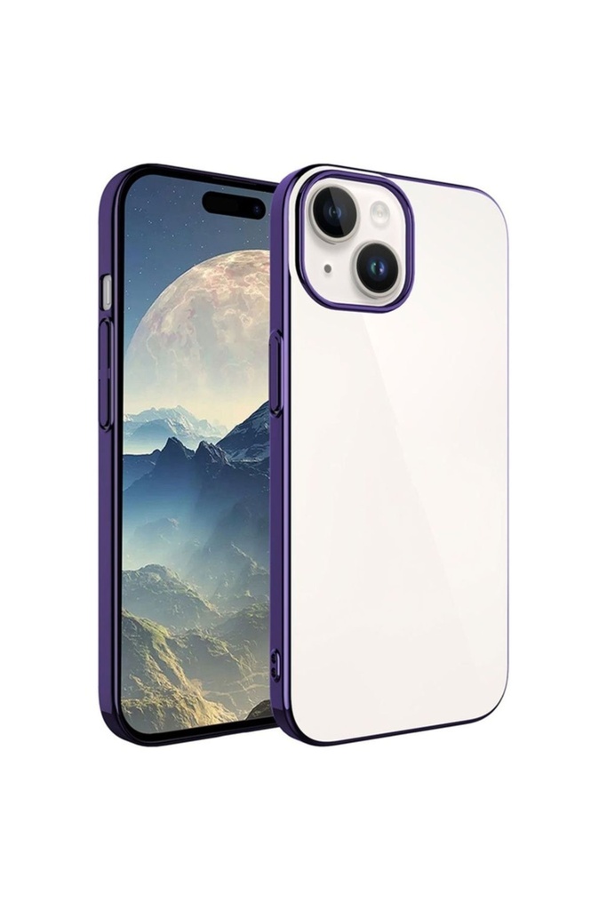 Apple iPhone 15 Uyumlu Kılıf Sert PC Renkli Çerçeveli Zore Riksos Kapak