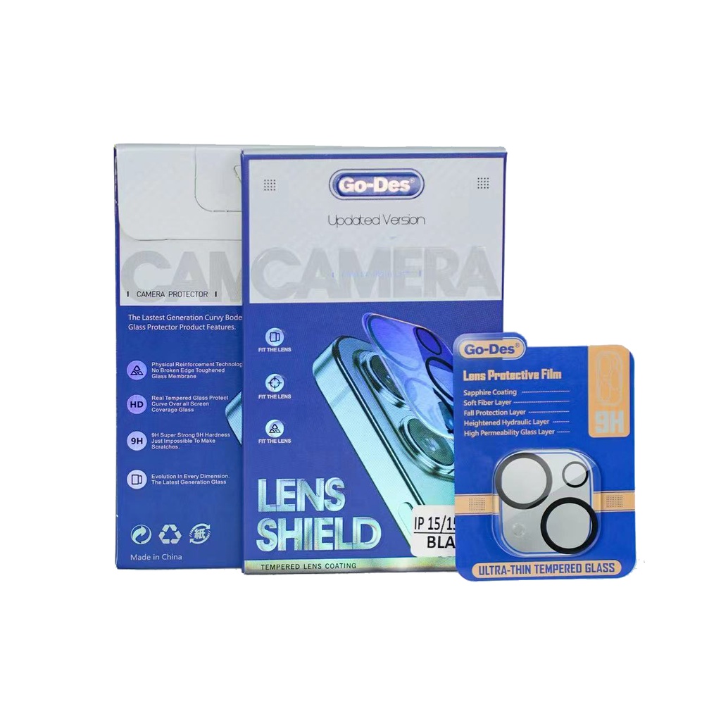 Apple iPhone 15 Uyumlu Go Des Lens Shield CL-14 Kamera Lens Koruyucu