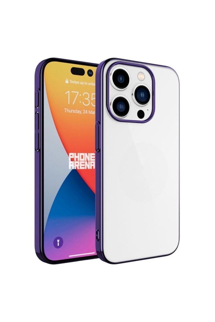 Apple iPhone 15 Pro Max Uyumlu Kılıf Sert PC Renkli Çerçeveli Zore Riksos Kapak