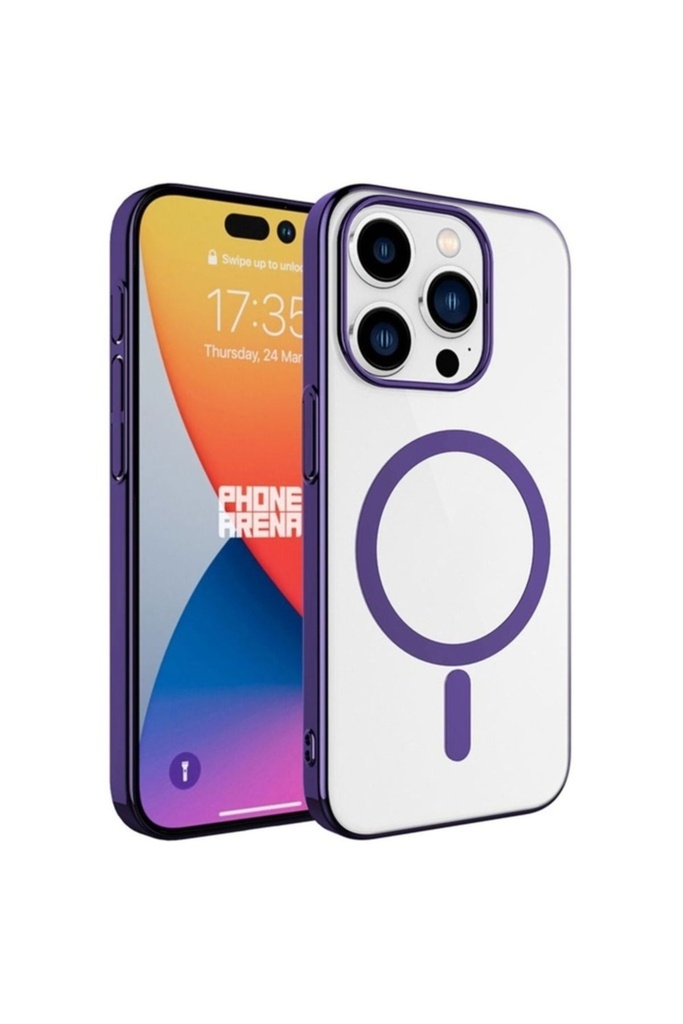 Apple iPhone 15 Pro Uyumlu Kılıf Zore Wireless Şarj Özellikli Pixel M-safe Kapak