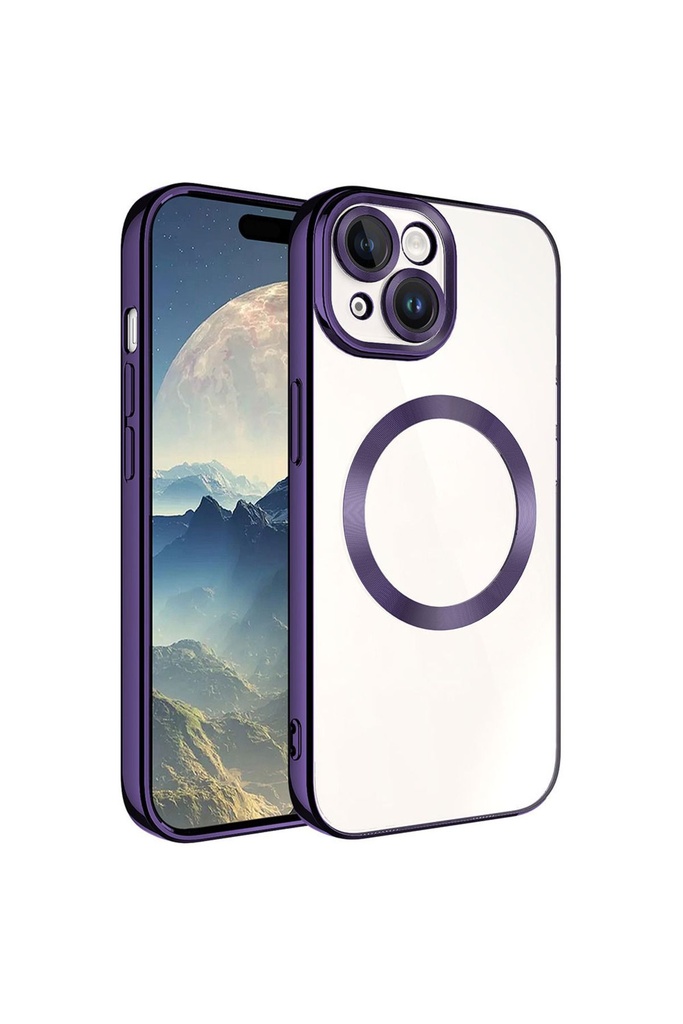 Apple iPhone 15 Uyumlu Kılıf M-safe Wireless Şarj Özellikli Zore Setro Silikon