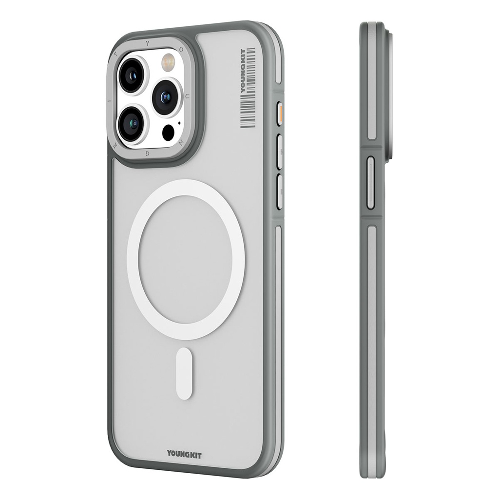 Apple iPhone 15 Pro Max Uyumlu Kılıf M-safe Şarj Özellikli Youngkit Rock Sand Serisi Kapak