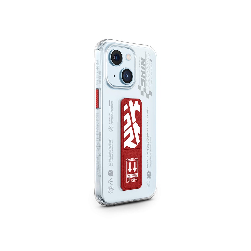 Apple iPhone 15 Uyumlu Kılıf SkinArma Standlı Şeffaf Tasarımlı Apex Kapak