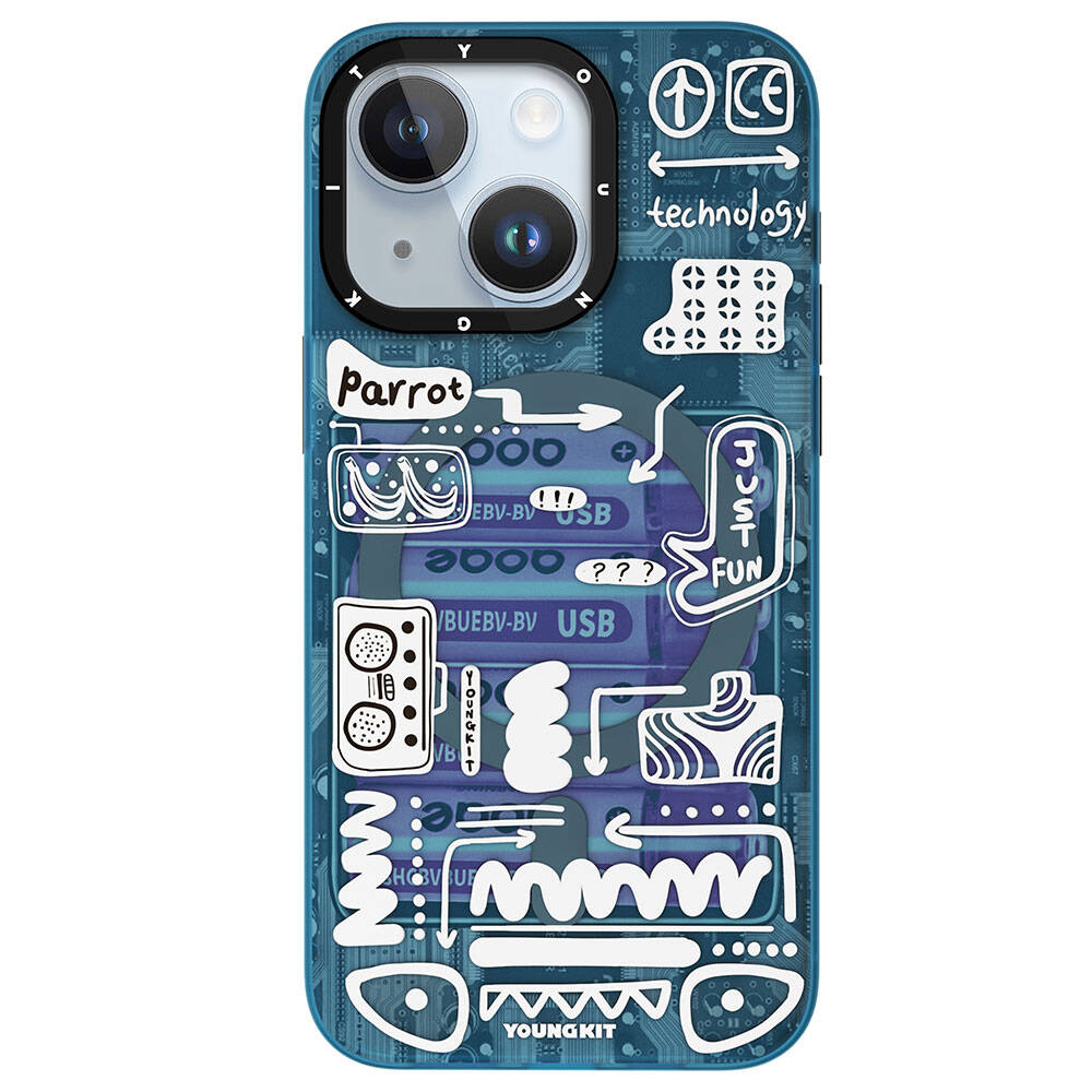 Apple iPhone 15 Uyumlu Kılıf M-safe Şarj Özellikli Youngkit Dark Matter Serisi Kapak