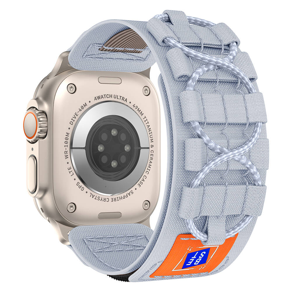 Apple Watch 42mm Uyumlu Kordon Hasır Kumaş Sarmal Örgü Zore KRD-99 Kayış