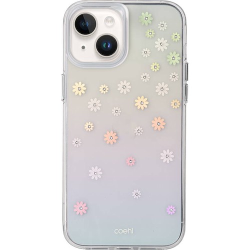 Apple iPhone 14 Uyumlu Kılıf Çiçek Desenli Taşlı Coehl Aster Kapak