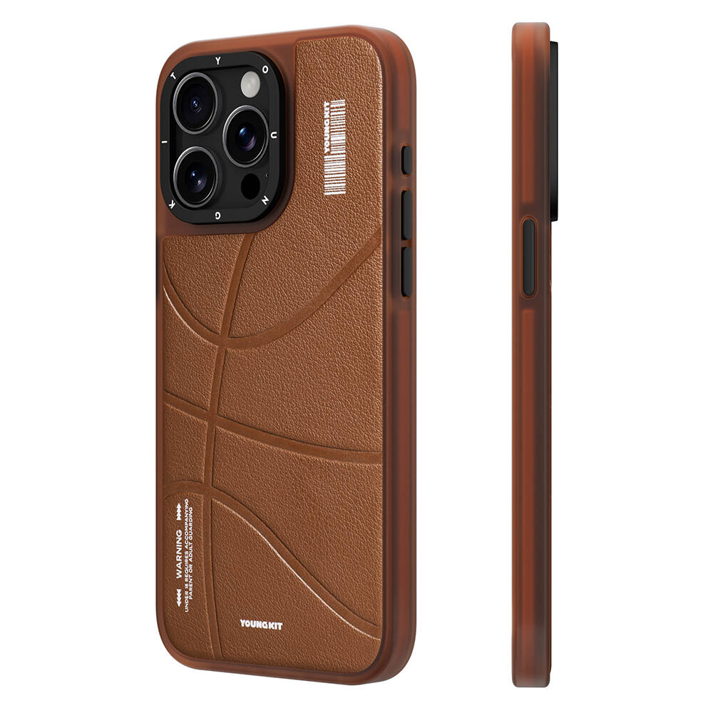Apple iPhone 15 Pro Uyumlu Kılıf M-safe Şarj Özellikli Youngkit Backboard Serisi Leather Kapak
