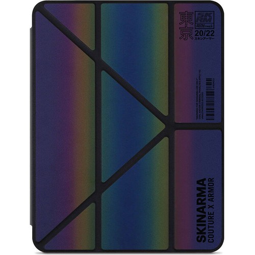 Apple iPad 10.2 (8.Nesil) Uyumlu Kılıf SkinArma Holografik Tasarımlı Standlı Deri Görünümlü Kira Kobai Kapak