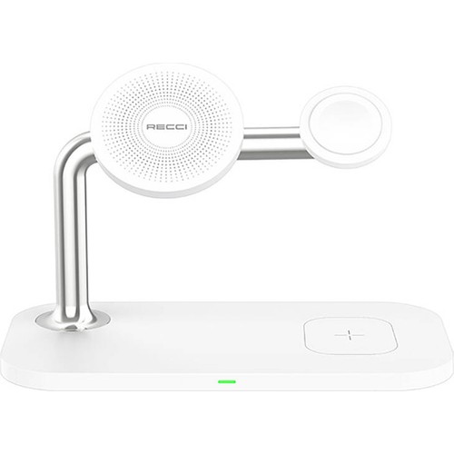 Recci RCW-20 Prestige Serisi 3in1 M-safe 15W Hızlı Şarj Özellikli Magnetik Kablosuz Şarj Standı