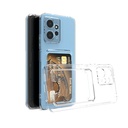 Xiaomi Redmi Note 12 5G Uyumlu Kılıf Kartlıklı Şeffaf Zore Setra Clear Silikon Kapak