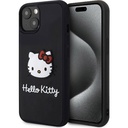 Apple iPhone 15 Uyumlu Kılıf Hello Kitty Orjinal Lisanslı Yazı ve İkonik Logolu 3D Rubber Kitty Head Kapak