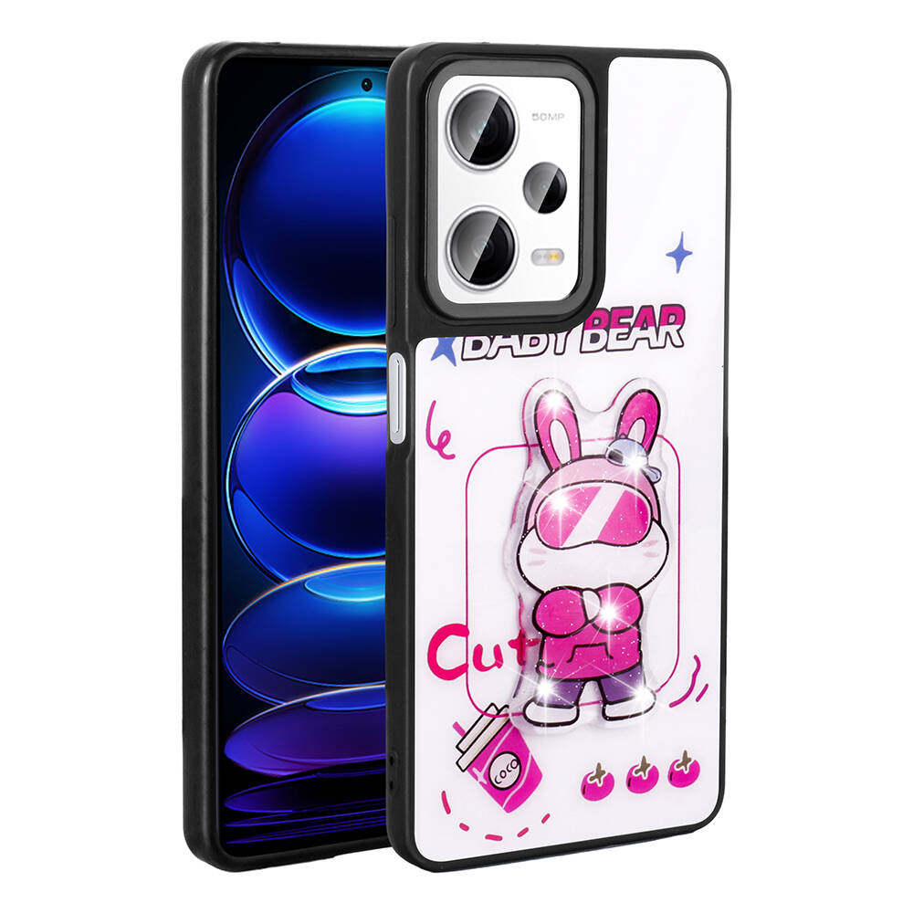 Xiaomi Redmi Note 12 Pro 5G Uyumlu Kılıf Parlayan Kabartmalı İkonik Figürlü Zore Amas Silikon Kapak