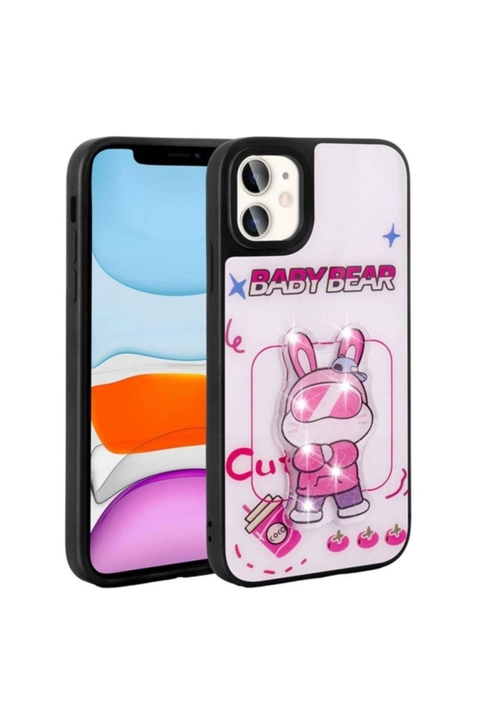 Apple iPhone 11 Uyumlu Kılıf Parlayan Kabartmalı İkonik Figürlü Zore Amas Silikon Kapak