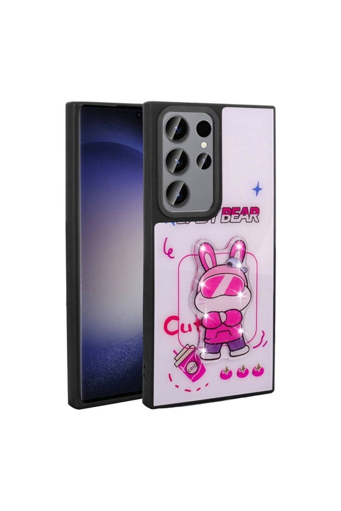 Samsung Galaxy S23 Ultra Uyumlu Kılıf Parlayan Kabartmalı İkonik Figürlü Zore Amas Silikon Kapak