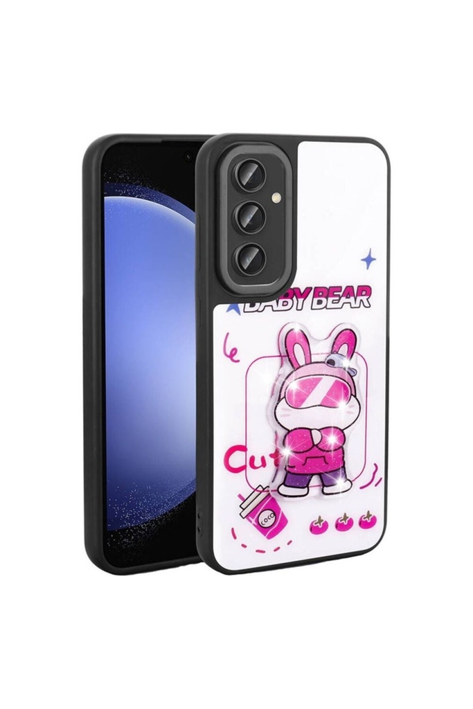 Samsung Galaxy S24 Plus Uyumlu Kılıf Parlayan Kabartmalı İkonik Figürlü Zore Amas Silikon Kapak