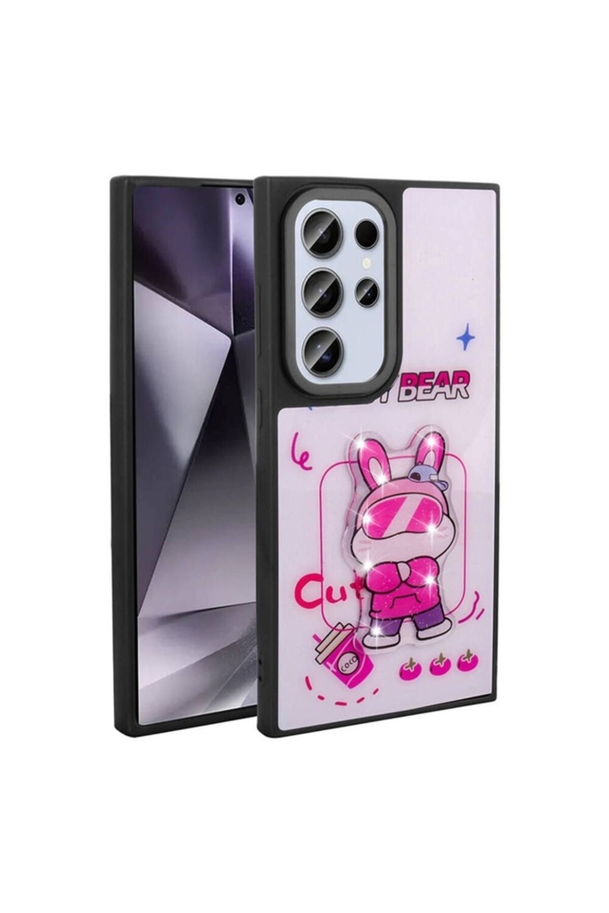 Samsung Galaxy S24 Ultra Uyumlu Kılıf Parlayan Kabartmalı İkonik Figürlü Zore Amas Silikon Kapak