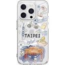 Apple iPhone 15 Pro Uyumlu Kılıf M-safe Şarj Özellikli Çizim Desenli Şok Önleyicili Şeffaf Lisanslı Switcheasy City-M Taipei Kapak