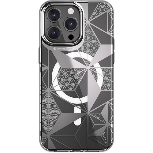 Apple iPhone 15 Pro Max Uyumlu Kılıf M-safe Şarj Özellikli Çift IMD Baskılı Lisanslı Switcheasy Artist-M Asanoha Kapak