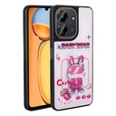 Xiaomi Poco C65 Uyumlu Kılıf Parlayan Kabartmalı İkonik Figürlü Zore Amas Silikon Kapak